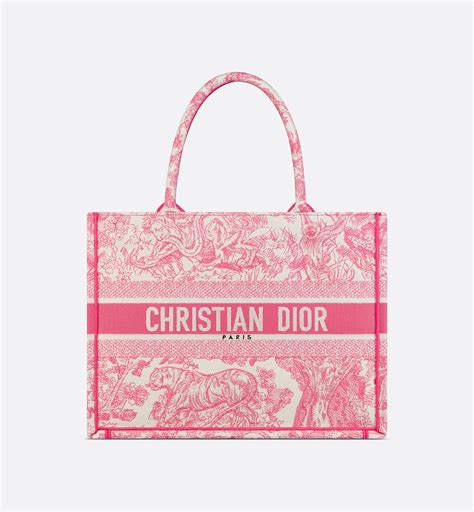 Medium Dioriviera Dior Book Tote Candy Pink Toile de Jouy 